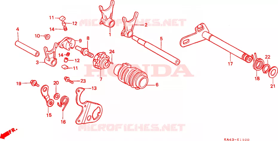 TAMBOR CAMBIO ENGRANAJES Honda MOTO 250 CR 1987  CR250RH