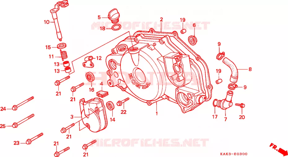 CUBIERTA DE CARTER DER. Honda MOTO 125 CRM 1996  CRM125RR