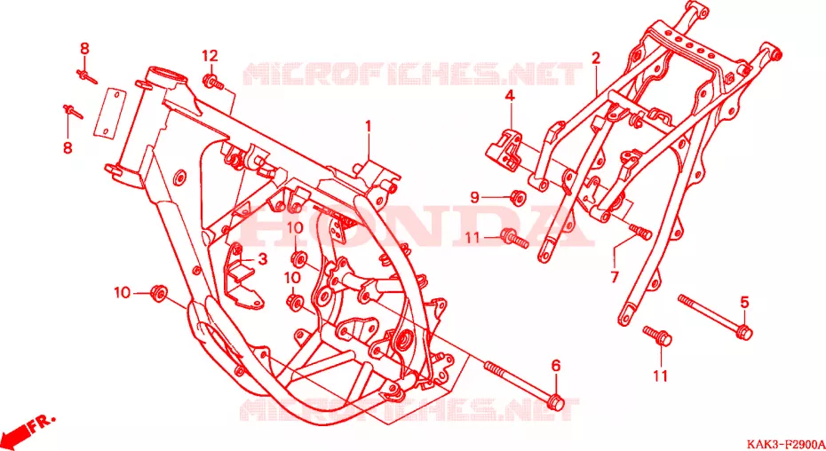 CUERPO DE BASTIDOR Honda MOTO 125 CRM 1999  CRM125RX