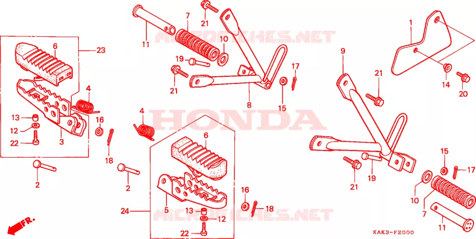 ESTRIBO Honda MOTO 125 CRM 1997  CRM125RV
