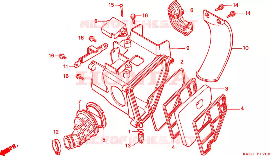 LIMPIADOR DE AIRE Honda MOTO 125 CRM 1991  CRM125RM