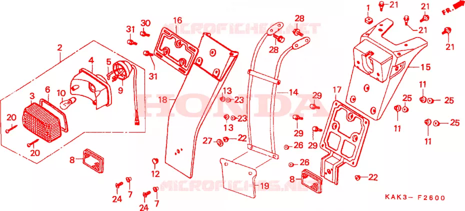 LUZ TRASERA Honda MOTO 125 CRM 1995  CRM125RR