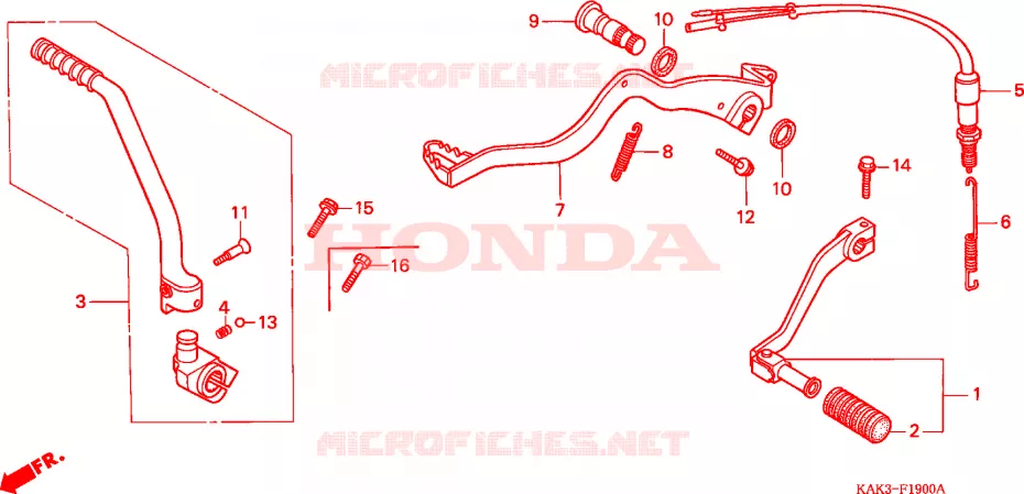 PEDAL Honda MOTO 125 CRM 1998  CRM125RV