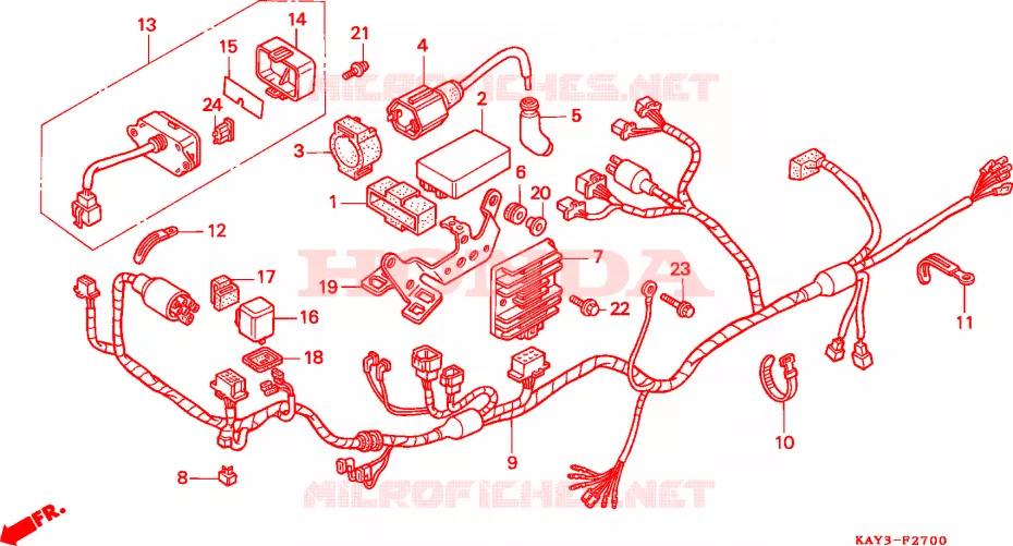 CONJUNTO DE ALAMBRES Honda MOTO 125 NX 1990  NX125K