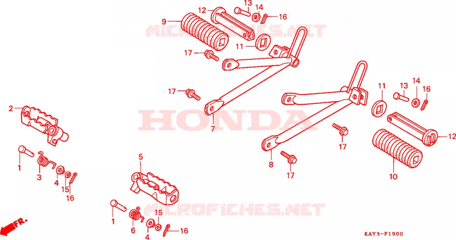 ESTRIBO Honda MOTO 125 NX 1990  NX125K