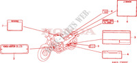 ETIQUETA DE PRECAUCION para Honda CB 250 TWO FIFTY 2000