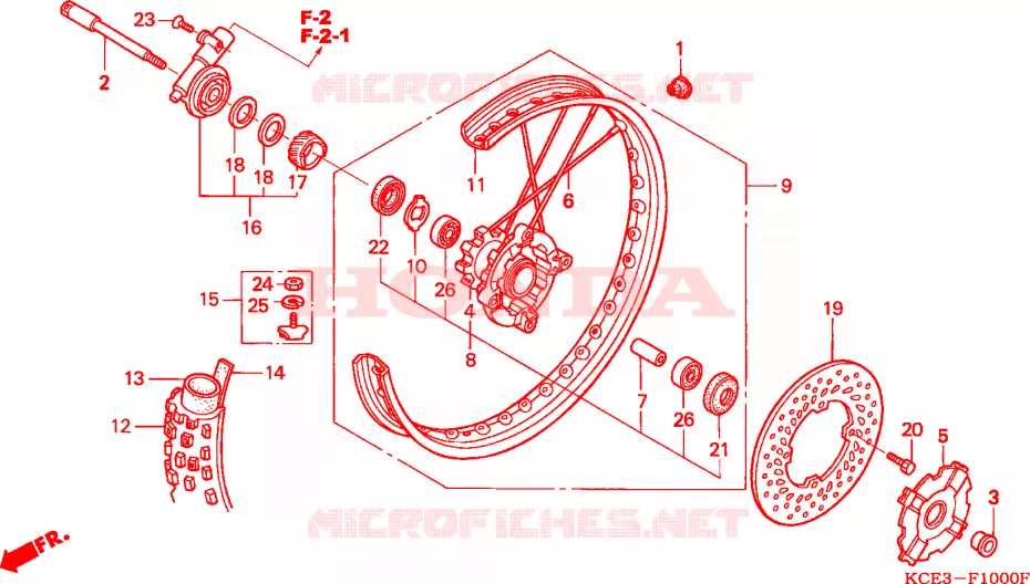 RUEDA DELANTERA Honda MOTO 250 XR 2000  XR250RY