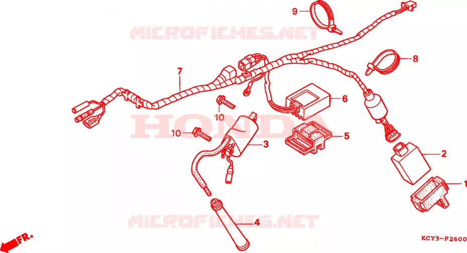 CONJUNTO DE ALAMBRES/ BOBINA DE ENCENDIDO(CM) Honda MOTO 400 XR 1998  XR400RW