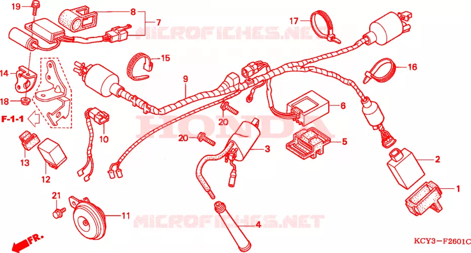 CONJUNTO DE ALAMBRES/ BOBINA DE ENCENDIDO(DK/ED/U) Honda MOTO 400 XR 2000  XR400RY