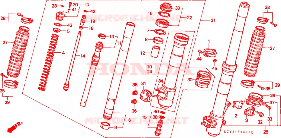 HORQUILLA DELANTERA Honda MOTO 400 XR 2000  XR400RY