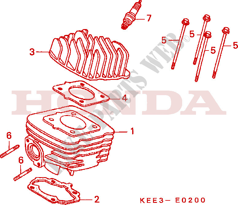 CILINDRO/CULATA DE CILINDRO para Honda BALI 100 EX 1997