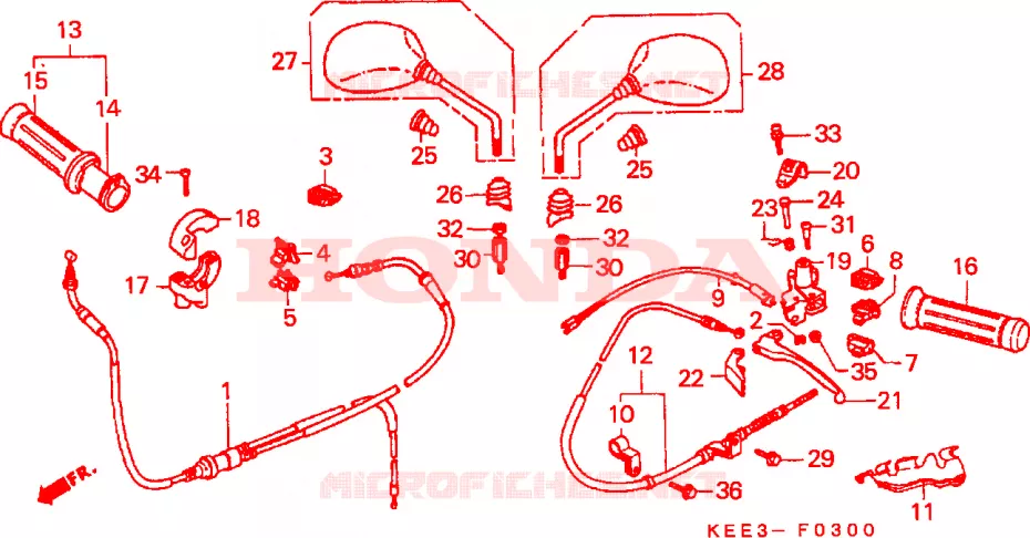 PALANCA DE MANIJA/INTERRUPTOR/CABLE Honda SCOOTER 100 BALI 1999  SJ100X