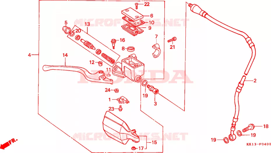 CILINDRO MAESTRO DE FRENO(1) Honda MOTO 250 XR 1985  XR250RF