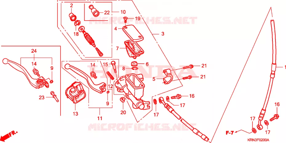 CILINDRO MAESTRO DE FRENO Honda MOTO 250 CRF 2004  CRF250R4