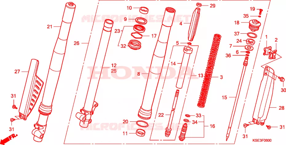HORQUILLA DELANTERA Honda MOTO 150 CRF 2008  CRF150R8