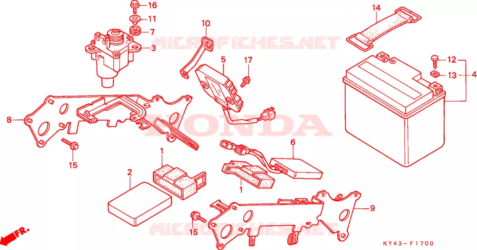 BATERIA/ SERVOMOTOR Honda MOTO 125 NSR 1992  NSR125RM