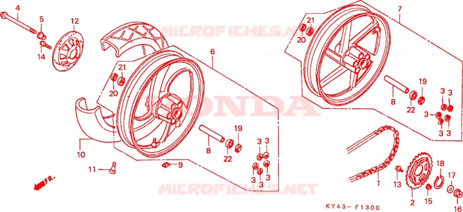 RUEDA TRASERA Honda MOTO 125 NSR 1992  NSR125RM