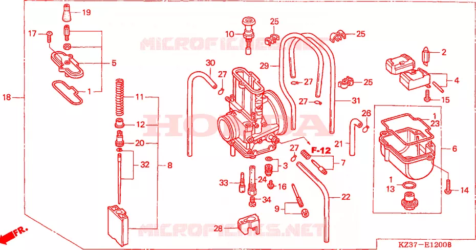 CARBURADOR(CR250R2,3) Honda MOTO 250 CR 2003  CR250R3