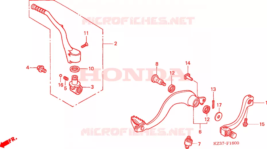 PEDAL Honda MOTO 250 CR 2003  CR250R3