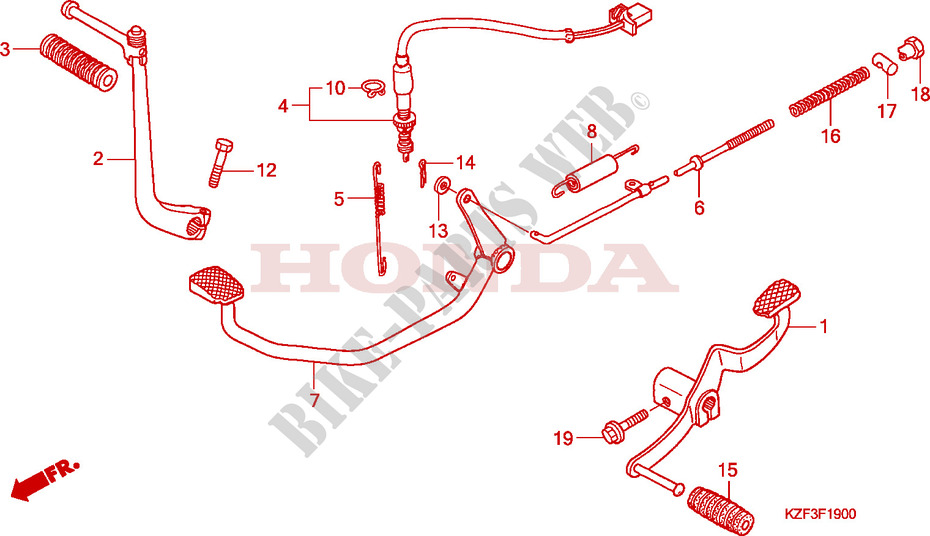 PEDAL/BRAZO ARRANCADOR PEDAL para Honda INNOVA 125 2012