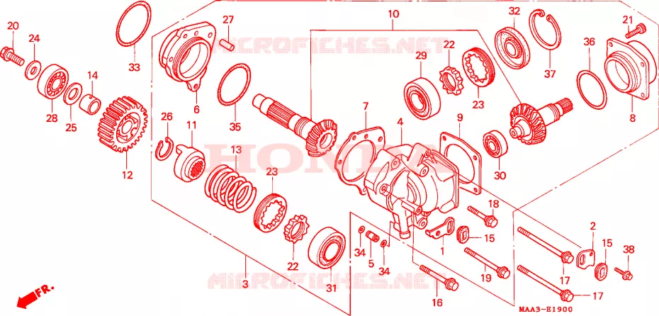 EJE TRANSVERSAL Honda MOTO 1100 SHADOW 1997  VT1100C2V