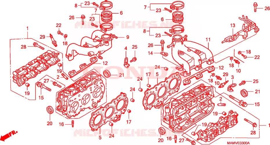 CULATA DE CILINDRO Honda MOTO 1500 GOLD-WING 1998  GL1500SEW