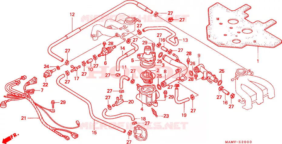 TUBERIA DE AGUA/TERMOSTATO Honda MOTO 1500 GOLD-WING 1997  GL1500AV