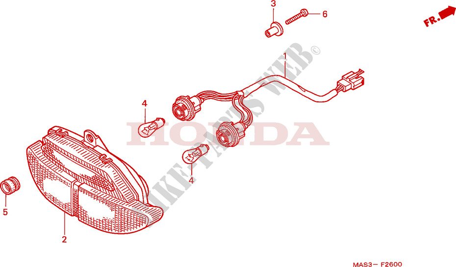 LUZ TRASERA para Honda CBR 900 RR 1999