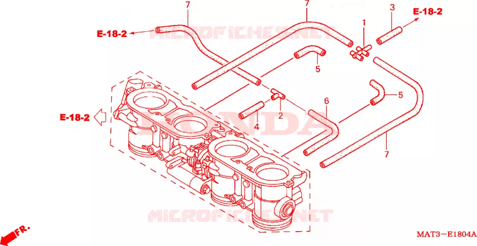 CUERPO MARIPOSA GASES (ENTUBAMIENTO) (1/2/3/4) Honda MOTO 1100 CBR 2003  CBR1100XX3