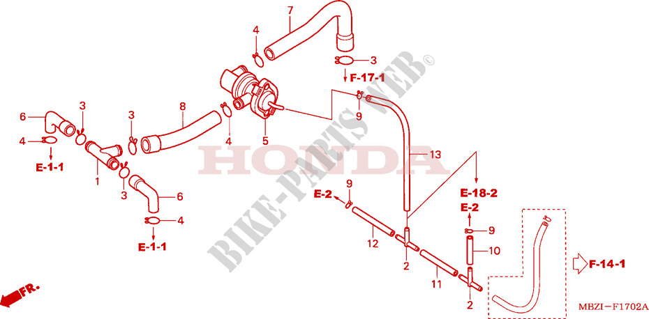 CONTROL INYECCION DE AIRE VALVULA para Honda CB 600 F HORNET 34HP 2005