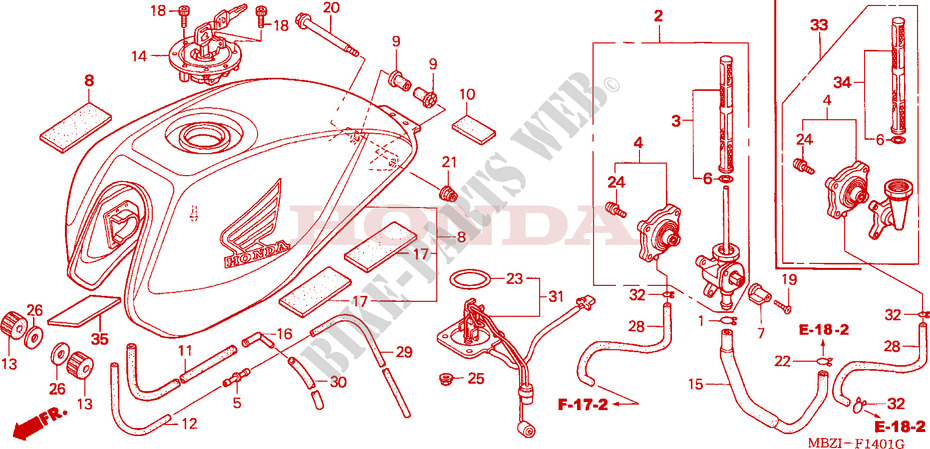 TANQUE DE COMBUSTIBLE(CB600F3/4/5/6) para Honda CB 600 F HORNET 34HP 2003