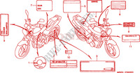 ETIQUETA DE PRECAUCION(1) para Honda CB 600 F HORNET 2000