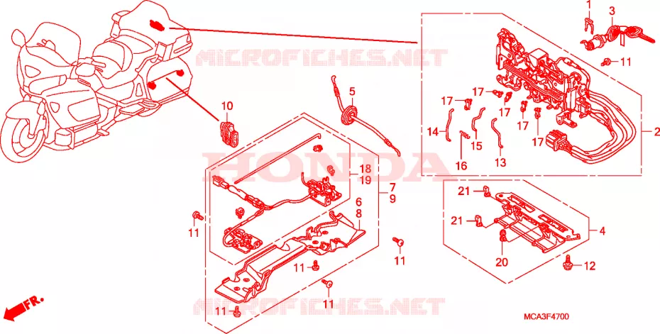 UNIDAD DE APERTURA Honda MOTO 1800 GOLD-WING 2002  GL1800A2