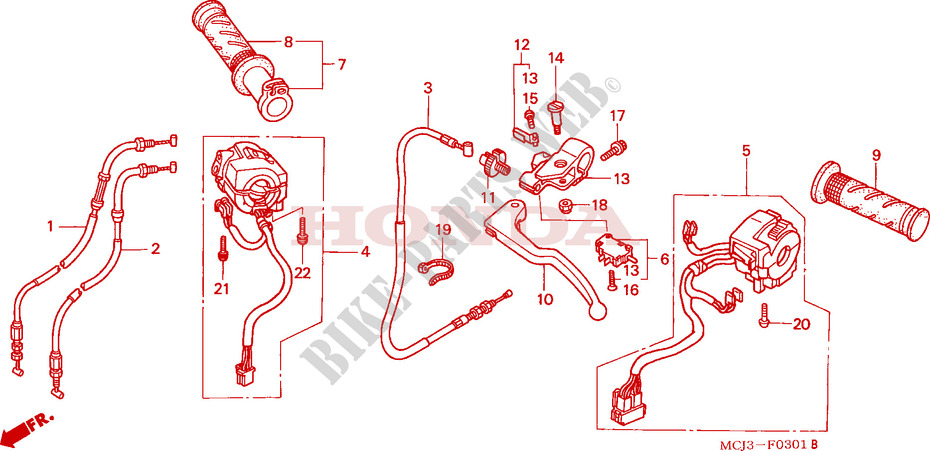 CABLE/INTERRUPTOR (CBR900RR2,3) para Honda CBR 954 FIREBLADE 2002