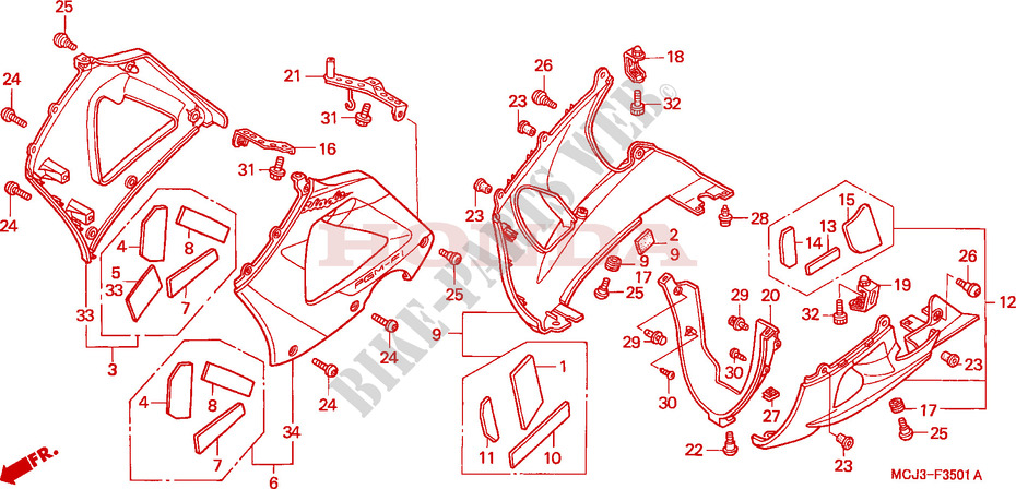 CAPO INFERIOR(2) para Honda CBR 929 RR 2001