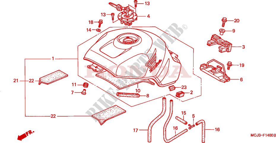 TANQUE DE COMBUSTIBLE (CBR900RRY,1/RE1) para Honda CBR 929 FIREBLADE ERION 2001