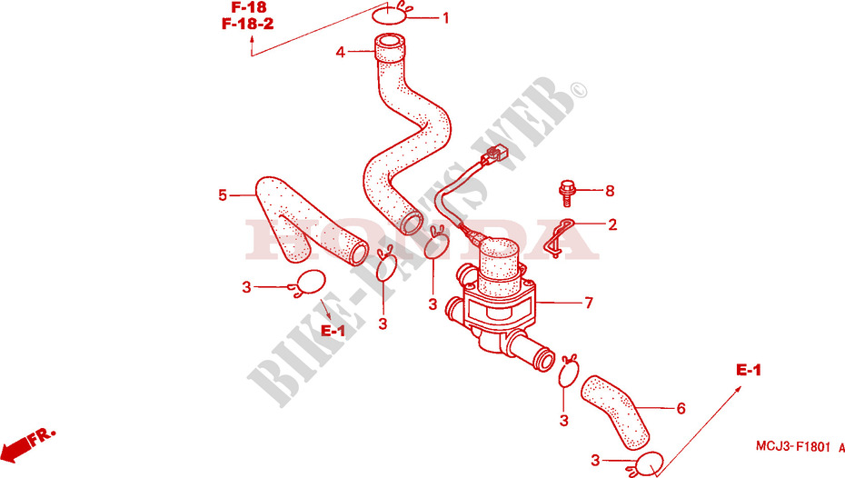 VALVULA DE CONTROL DE INYECCION DE AIRE para Honda CBR 929 RR FIREBLADE 2001