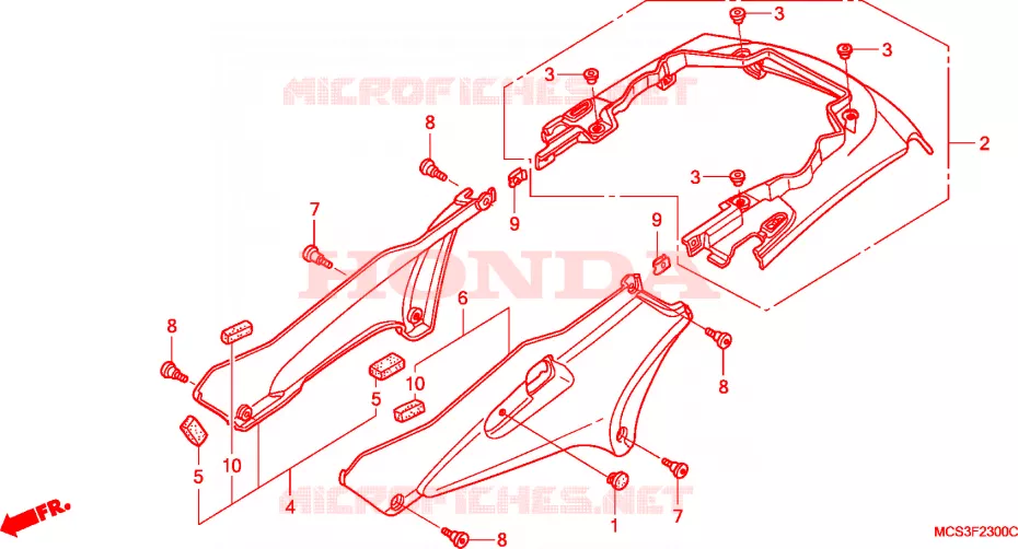 CUBIERTA LATERAL/CAPO TRASERO Honda MOTO 1300 PAN-EUROPEAN 2005  ST1300A4