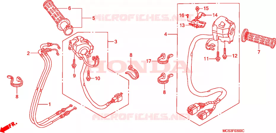 INTERRUPTOR/CABLE Honda MOTO 1300 PAN-EUROPEAN 2003  ST1300A2