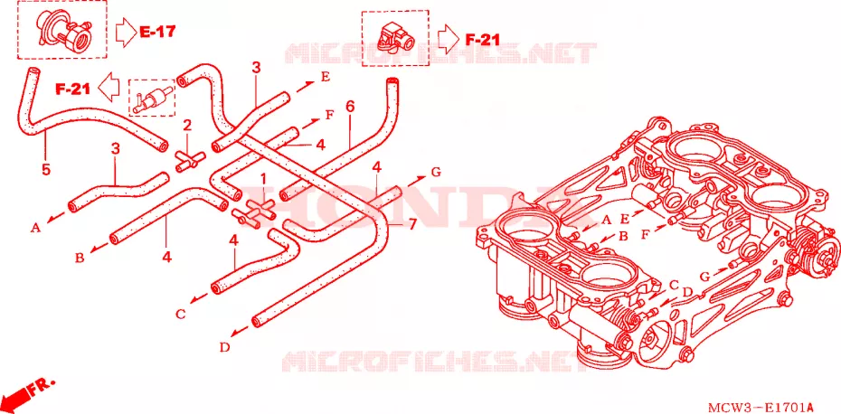 CUERPO MARIPOSA GASES(ENTUBAMIENTO) Honda MOTO 800 VFR 2005  VFR8005