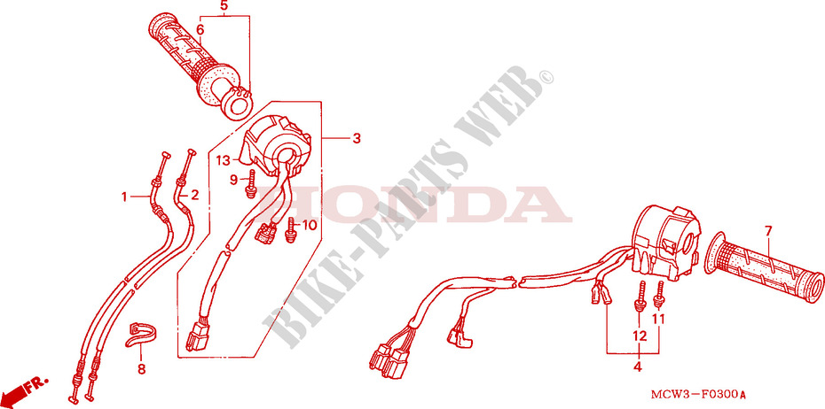 INTERRUPTOR/CABLE para Honda VFR 800 2002