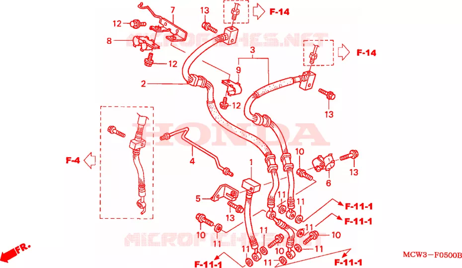 MANGUERA DE FRENO DELANTERO(VFR800) Honda MOTO 800 VFR 2003  VFR8003