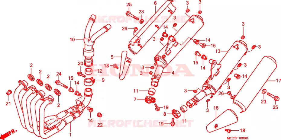 SILENCIADOR DE ESCAPE Honda MOTO 900 HORNET 2006  CB900F5