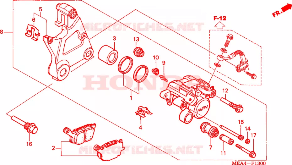 CALIBRE DE FRENO TRASERO Honda MOTO 1300 VTX 2003  VTX1300S3