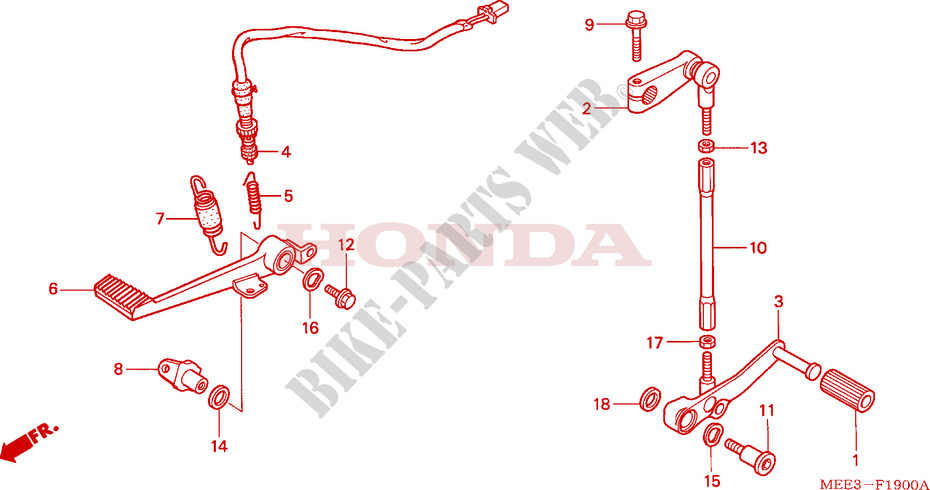 PEDAL DE FRENO/PEDAL DE CAMBIO para Honda CBR 600 RR 2004