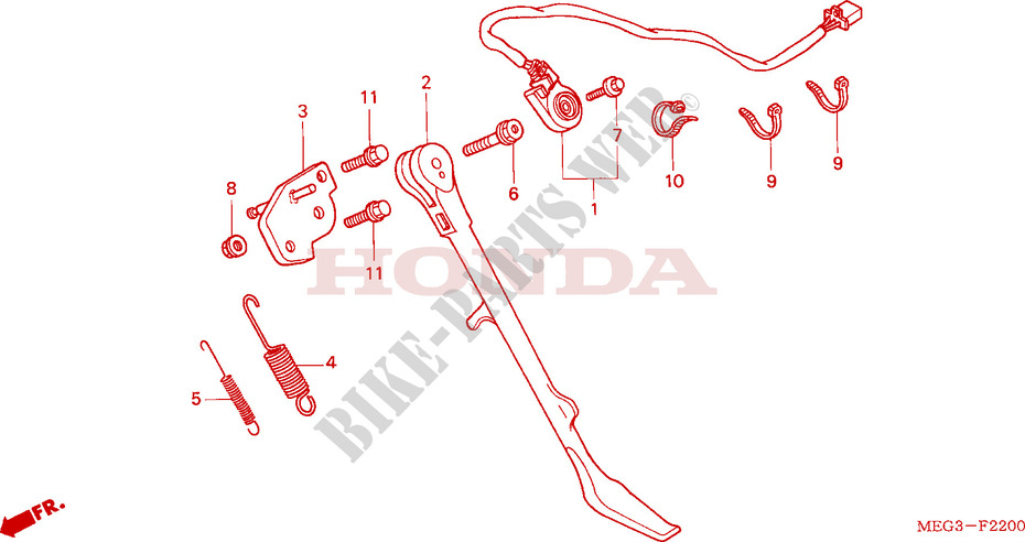 SOPORTE LATERAL para Honda SHADOW VT 750 2005