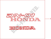 JGO. EMBLEMAS DORADO para Honda 700 DN01 EASY RIDER 2008