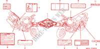 ETIQUETA DE PRECAUCION(CB1300/A/F/F1) para Honda CB 1300 BI COULEUR 2003