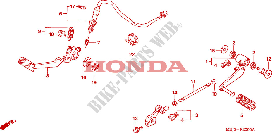PEDAL para Honda CB 1300 BI COULEUR 2004