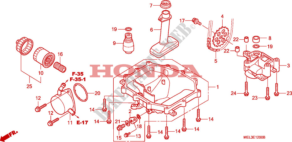 COLECTOR DE ACEITE/BOMBA DE ACEITE para Honda CBR 1000 RR FIREBLADE REPSOL 2007